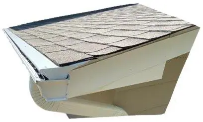 Curve-forward gutter guard on a roof edge
